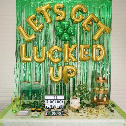 5 Pack Green Fringe Backdrop 3.2ft x 8.2ft Foil Curtain Tinsel Fringe Curtains Backdrop Streamers for Birthday Party Decoration Wedding Christmas Decoration - color: Green