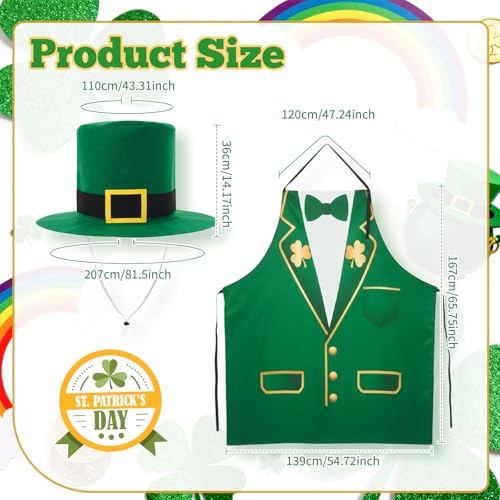 Mepase 12ft Skeleton Costume Accessories Set Oversize Hat and Apron Prop Giant Outdoor Indoor Yard Garden Lawn Decoration - style: St. Patrick's Day