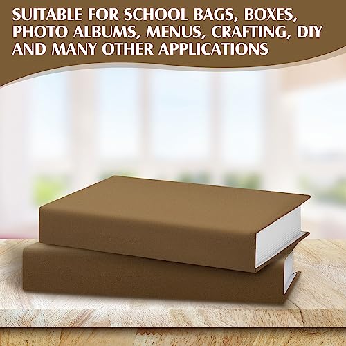 PerKoop Book Cloth for Book Binding 40 x 16 Inch Fabric Surface Paper Backed Bookcover Archival European Durable Strong Bookbinding Supplies Cover Books Album Scrapbooking (Brown) - color: Brown