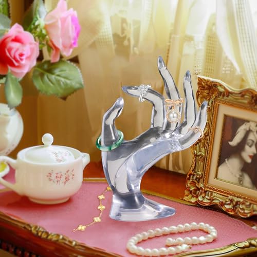 Hand jewelry holder Ring holder for jewelry For Displaying Bracelets, Rings, Jewelry and Room decorations and Store event displays(transparent) - color: transparent