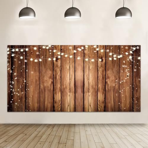 Rustic Wooden Backdrop - Brown Vintage Wood Plank Wall - 20x10ft - size: 20x10ft