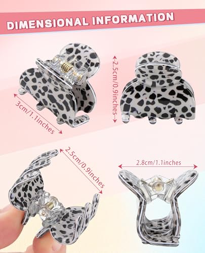 Claw Jaw Hair Clips 12PCS Small for Thin Hair Styling Mini Accessories Classic Clamp for Women Girls - color: Basic Solid color