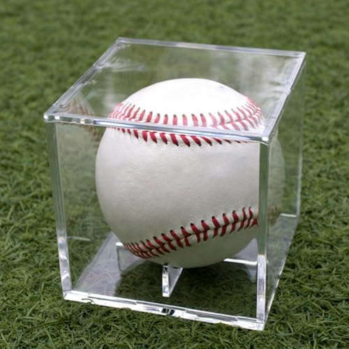 Acrylic Baseball Case for Display, UV Protected Baseball Display Cube, Autographed Baseball Clear Display Case, Baseball Display Case for Memorabilia Baseball (1 PC) - size: 1 Pc