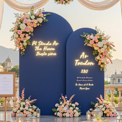 Navy Blue Arch Backdrop Cover for Wedding, 6FT Navy Blue Arch Cover Stretchy Backdrops, Double-Sided Arch Stand Covers for Wedding Ceremony, Baby Shower, Birthday Party Decoration - color: Navy Blue, size: 6FT