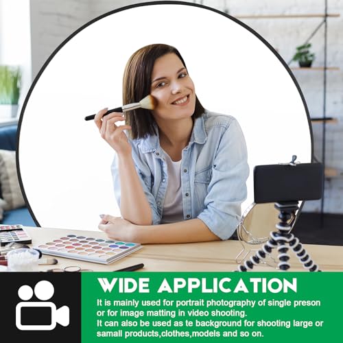 Portable Black White Screen Chair, 57 in Greenscreen Backdrop with Stand Double Sided Foldable Green Background, Chroma Key, for Photography Streaming Gaming Photo Zoom Video Chats and Meeting - color: White/Black Screen
