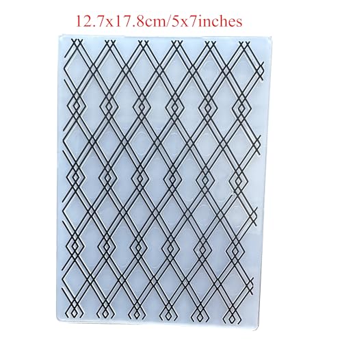 Arbuya Diamond Square Plastic Embossing Folders for Card Making, Plaid Background Embossing Folder DIY Craft Folders Template Stencils for Scrapbooking Photo Album Decoration 5“x7” - color: Diamon Sqaure Pattern