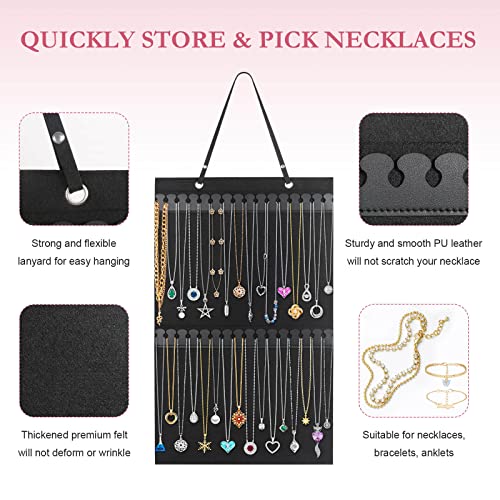 Caffox Hanging Necklaces Holder, Large Jewelry Organizer for Necklaces, Bracelets, and Ankles, Necklaces Display Storage Hanger for Wall, Closet and Door - style: Necklaces Holder