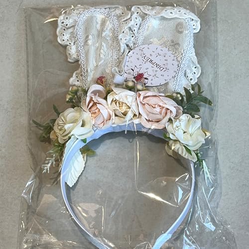 Easter Flower Bunny Ears Headband for Women Girls Easter Hairband Flower Rabbit Ears headband - color: Multicolor