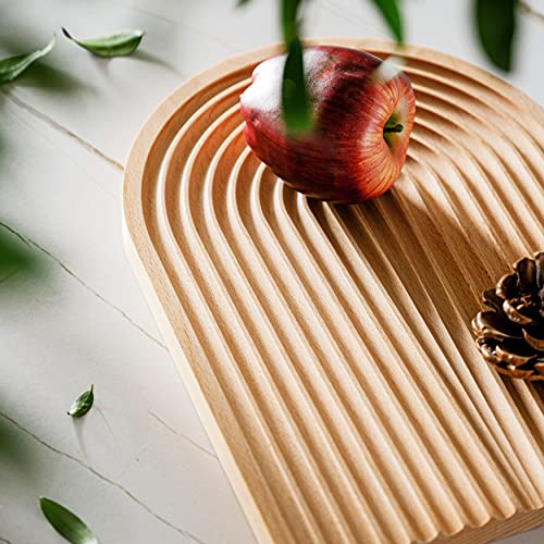 Creative Arch Bread Dessert Tray Wavy Wood Carving Board Cheese Fruit Cake Snacks Platters Serving Tray Photo Props Decoration