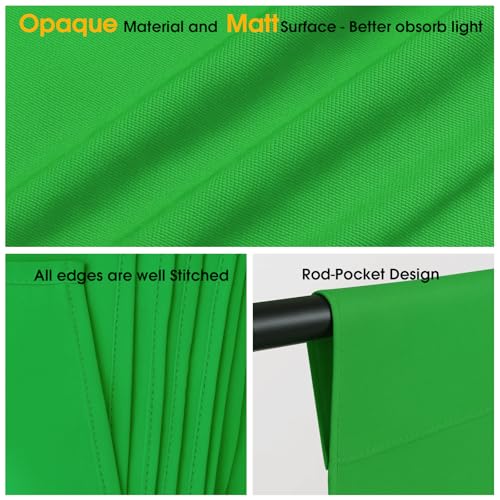 CPLIRIS Green Screen Backdrop for Photography, Chromakey Greenscreen Background with Matt Surface for Live Streaming Video Conference Zoom Meeting Interviews or Video Prodction - 10x12ft - color: Green, size: 10x7ft