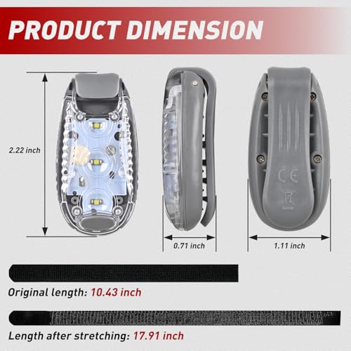 Nilight LED Safety Light 4PCS White Marine Navigation Bike Tail Lights Three Modes Waterproof Reflective Gear Clip On Flash Strobe Indicator Lamp for Night Boating Fishing Cycling Jogging - color: 3LED Safety Light-White