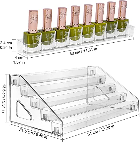 Nail Polish Organizer 60 Bottles of 5 Layers Sunglass Organizer Acrylic Display Rack Eyeglasses Storage Essential Oils Holder Makeup Organizer No Tool Needed Assembly, Clear - color: Clear, size: 5 Layer