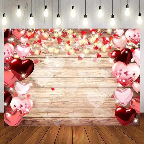 7x5ft Valentine's Day Backdrop Valentine's Day Decorations Banner Valentines Mother's Day Backdrop Bridal Shower Wedding Party Supplies 246 - size: 7x5ft