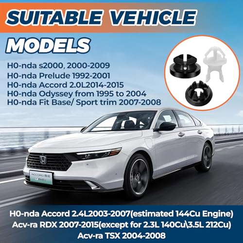 6PCS Car Hood Prop Rod Clip,Hood Rod Grommet Clips,Replace#91503-SS0-003 91604-SD2-013,Car Accessories Compatible with Honda Accord Odyssey