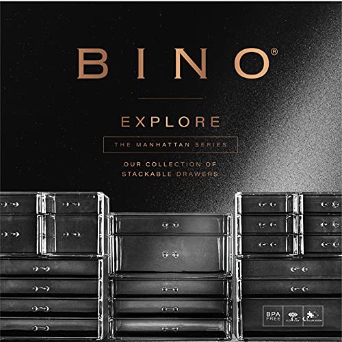 BINO | 5-Drawer Makeup Organizer, Lexington Avenue | THE MANHATTAN SERIES | Modular Design Storage Drawers | Vanity Acrylic Organizers | Stackable Storage Bins | Clear Makeup Organizers And Storage