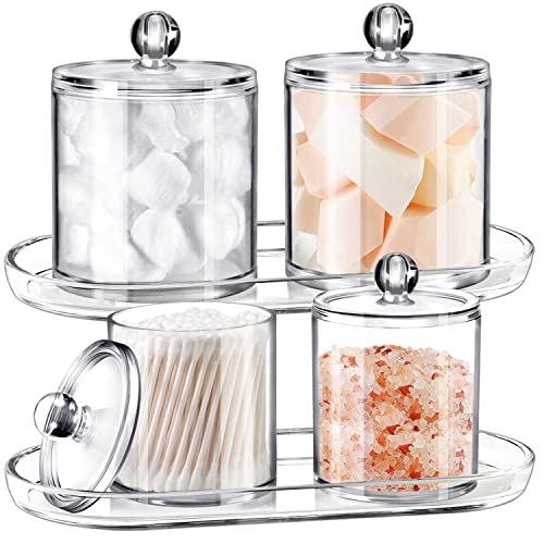 SheeChung Acrylic Vanity Tray, 2 Pack, Clear, 9.65 in x 4.5 in x 0.79 in, Catchall Tray, Countertop Sink Tray Dispenser, Sturdy Holder for Cabinet, Shelf, Cupboard, or Closet Organization - color: Clear Acrylic, size: 2 Pack (9.65" x 4.5" x 0.79")