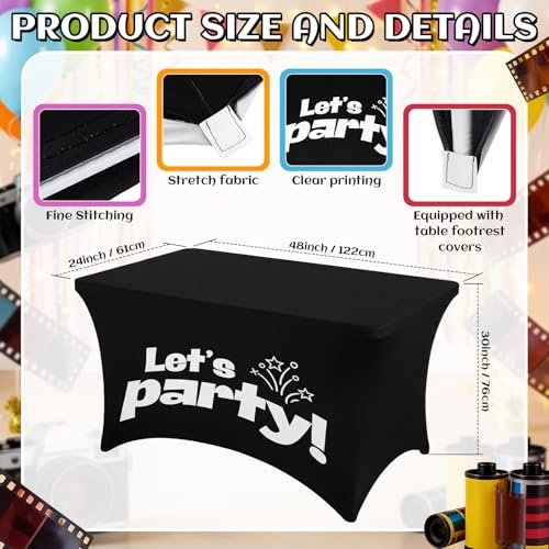 Gilprop Photo Booth Table Cloth Photo Booth Props Accessories Rectangle Tight Table Background for Indoor Outdoor Party Photography Decoration Graduation Wedding Birthday Bachelorette(Party,4ft) - size: 4ft, style: Party