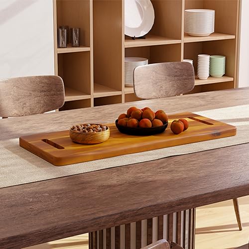 TIDITA 30" Large Acacia Wood Charcuterie Board with Handles - Extra Long Wooden Serving Cheese Boards - Rectangular Serving Platter for Meat Steak, Cracker Appetizers, Fruit Decorative Display Party - size: 30" x 9.8" x 1"