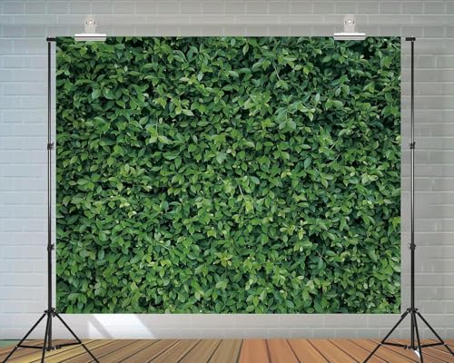 8x6ft Fabric 3D Green Leaves Grass Backdrop Spring Greenery Grass Wall Photography Background for Birthday Party Baby Shower Room Wall Decor Supplies Booth Props - size: 8X6ft
