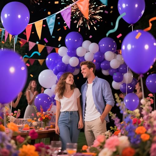 Purple Latex Party Balloons, 110 Pack 12 inch Round Helium Balloons for Wedding Graduation Halloween Birthday Party Backdrop Decorations - color: B10-purple, size: 12inch (Normal)