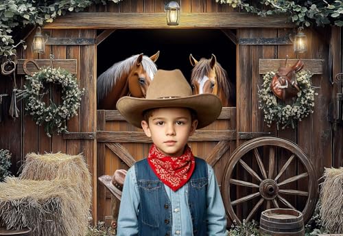 Western Party Backdrops for Photoshoot, Western Cowboy Barn Themed Picture Birthday Party Decorations Wall Backdrop for Photography Decor Banner, Photographic Studio Photo Backgrounds 6X4 FT - color: Brown02, size: 6X4FT