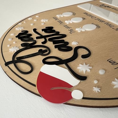 Dear Santa Photo Board | Christmas Photo Prop with Dry Erase Marker - Personalized Holiday Keepsake for Kids | Black