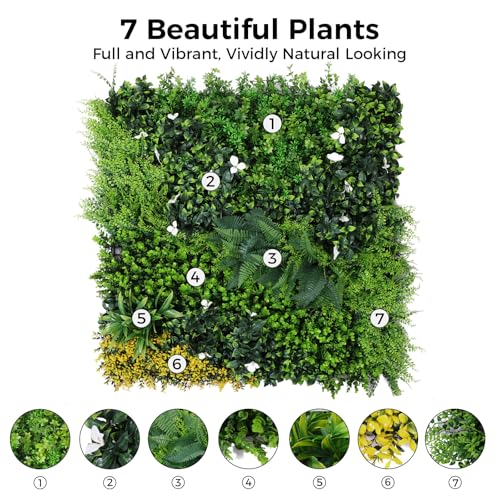 ANMINY Grass Wall Panels 40" x 40" Pack of 8 Artificial Grass Plant Greenery Wall Backdrop 88 Sqft Thickened High-Density Faux Boxwood Panels Privacy Fence Indoor Outdoor Party Wedding Garden Decor - size: 40 by 40 inches(Pack of 8)