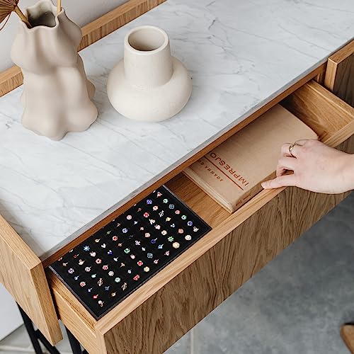 Wudygirl Ring Holder 100 Slots Ring Organizer Stackable Jewelry Tray for Drawer(100 Slots) - color: Black 100 Ring, size: 1 Pcs