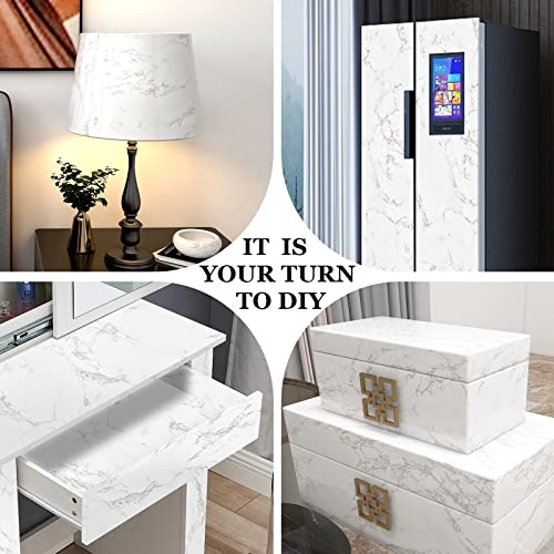 practicalWs Marble Paper Granite Gray/White Roll Kitchen Countertop Cabinet Furniture is Renovated Thick PVC Easy to Remove 17.71" x 393.7" - color: Gray/White, size: 17.7" x 393.7"