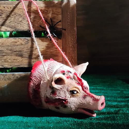 Hosfairy Halloween Pig Head Pendant - Hanging Decoration for Outdoor Indoor Haunted House Party Props