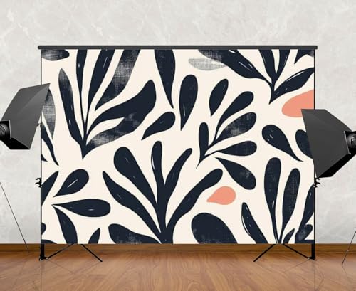 Photography Backdrop Photography Background Hand Drawn Minimal Abstract Organic Shapes Collage Contemporary Print for Photoshoot Portrait Photo Studio Video Prop Birthday Party Booth Decoration 7x5ft