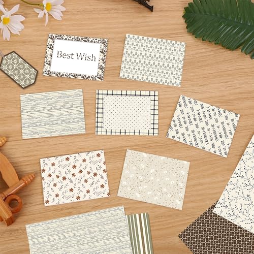 Vintage Neutral Scrapbook Paper Pad 12x12 Inch - 24 Sheets Double Sided Antique White Brown Beige Patterned Craft Paper, Plaid Wood Floral Texture Backgrounds for Albums, Wedding Journals, DIY Crafts