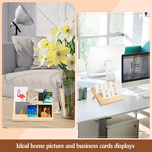Marsui 62 Pcs Wood Earring Display Stand Earring Card Display 2 Sets of Holder with Cards Jewelry Stands for Selling - color: Wood Color