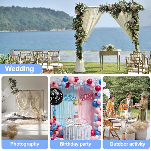 10x8.5ft(WxH) Upgraded Heavy Duty Backdrop Stand, Pipe and Drape Stand Kit with Cross Base, Photo Background Stand for Parties, Wedding, Photography-Quick Installation