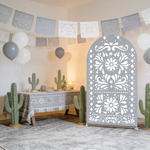 Dusty Blue Cielito Lindo Arch Backdrop Covers 6FT Mexican Theme Fiesta Wedding Parties Decoration Baptismx Baby Shower Birthday Party Supplies - color: G-4038, size: 2.5 x 6 ft