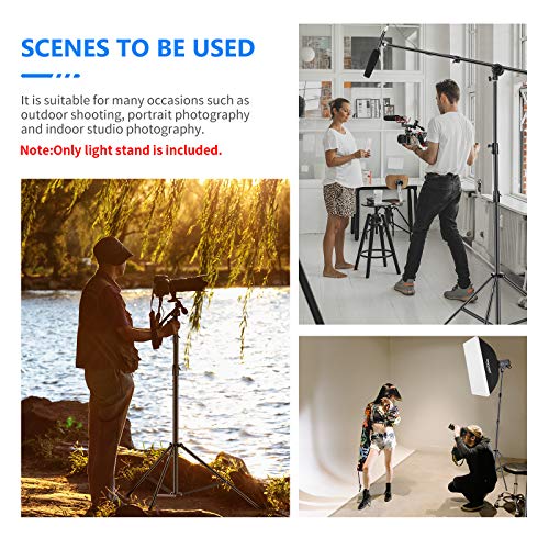 Neewer Heavy Duty Light Stand 10 Feet/3 Meters Adjustable Spring Cushioned Metal Photography Tripod Stand for Photo Studio Softbox, Flash Monolight, Ring Light and Other Photographic Equipment(Black) - size: 300cm