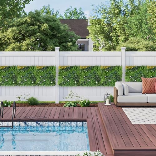 ANMINY Grass Wall Panels 40" x 40" Pack of 8 Artificial Grass Plant Greenery Wall Backdrop 88 Sqft Thickened High-Density Faux Boxwood Panels Privacy Fence Indoor Outdoor Party Wedding Garden Decor - size: 40 by 40 inches(Pack of 8)