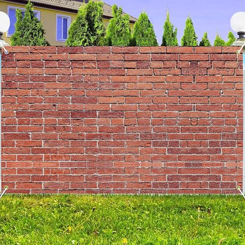 10 x 6 ft Brick Wall Photography Backdrop Vintage Red Brown Brick Stone Wall Background Fabric Brick Wallpaper Baby Shower Birthday Graduation Banner Photo Props Home Party Decoration - color: RED, size: 10x6 FT