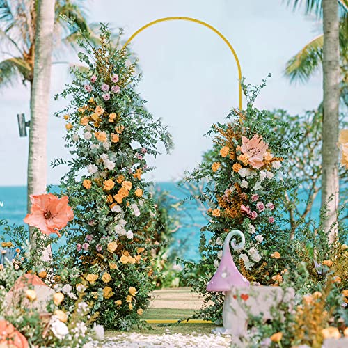 Wokceer 6 FT Wedding Arch Backdrop Stand and White Arches Cover, Metal Arch Backdrop Stand with Cover for Birthday Party Wedding Ceremony Bridal Baby Shower Event Decor - color: White, size: 6x2.6FT