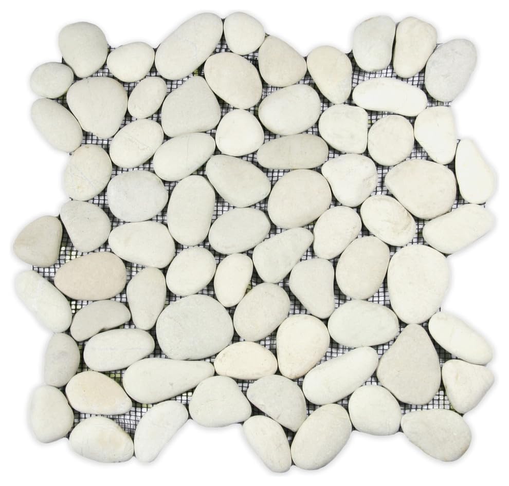 CNK White Pebble Tile 12" x 12" - Pack of 1