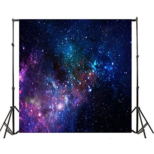 AOFOTO 7x7ft Nebula Backdrop Aerospace Starry Sky Photography Background Universe Galaxy Outer Space Kid Girl Boy Children Portrait Seamless Photo Shoot Studio Props Video Drop Vinyl Wallpaper Drape - size: 7x7ft