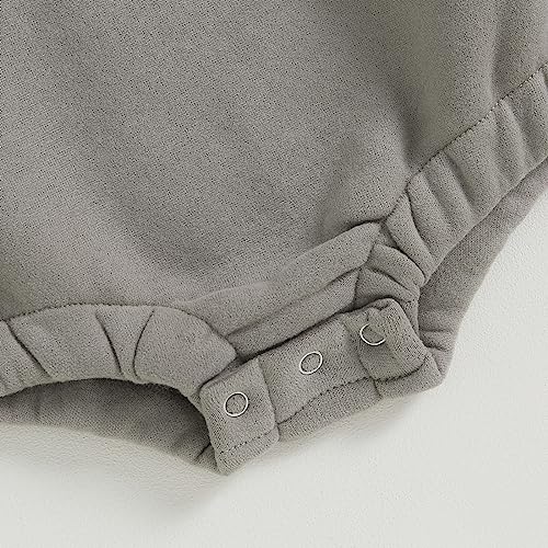 VISGOGO Newborn Infant Baby Boy Girls Oversized Romper Little Dude Sweater Onesie Coming Home Outfit Neutral Clothes - color: Grey, size: 12-18 Months