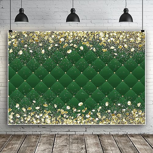 Renaiss 5x3ft Gold and Green Royal Theme Backdrop Prince Princess Birthday Baby Shower Photography Background Glittering Golden Diamonds Bridal Shower Wedding Newborn Party Decors Photo Booth Props - color: D-G, size: 5x3ft