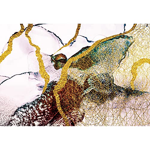 Colorful Marble Photo Backdrop 6x4ft Abstract Art Gold Marble Texture Glitter Quicksand Photography Background Surface Watercolor Gold Natural Stones Backdrop for Shoot Video Studio Props - color: Colorful, size: 6x4ft