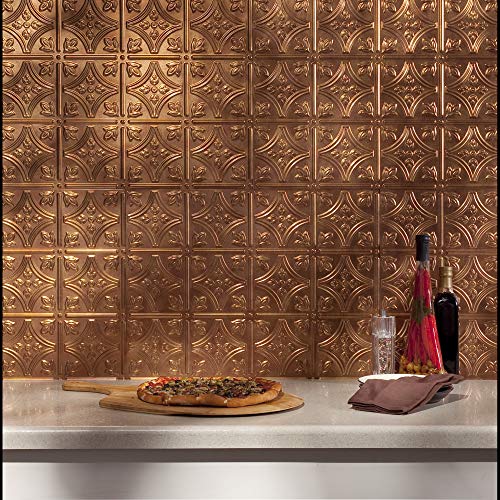 FASÄDE Traditional Style/Pattern 1 Decorative Vinyl 18in x 24in Backsplash Panel in Antique Bronze (5 Pack) - color: Antique Bronze, size: 5 Pack
