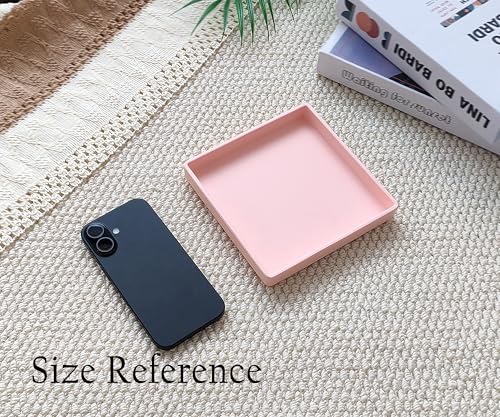 Small Square Serving Tray (5.9 inch), Durable Pink Tray for Desserts & Organization, Lightweight for Coffee, Drinks, Party, Seasoning, Perfume and Display. - color: Pink - 1 Tray, size: 5.9" x 5.9" x 0.8"