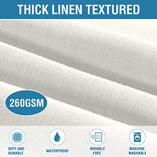 H.VERSAILTEX Linen Textured Table Cloths 54 x 54 Inch Premium Solid Tablecloth Spill-Proof Waterproof Table Cover for Dining Buffet Feature Extra Soft and Thick Fabric Wrinkle Free, Ivory - color: Ivory, size: 54" x 54" (Square)