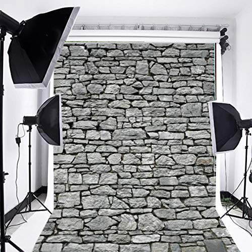 Laeacco 5x7 Rustic Brick Wall Backdrop Vintage Stone Photography Background Nostalgia Gray Grunge Photo Studio Stage Play Cosplay Decoration Birthday Party Photo Shoot Props