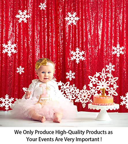 ShinyBeauty 5FTx7FT Red Sequin Backdrop Curtain | Glitter Photo Background for Photography, Wedding, Birthday, Baby Shower | Elegant & Sparkly Decor - color: Red, size: 5FTx7FT