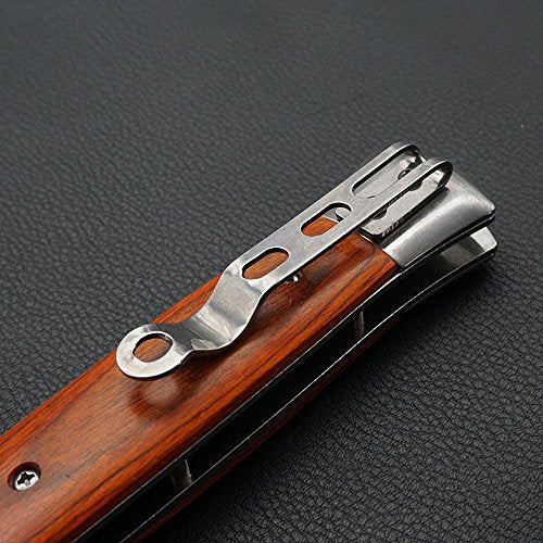 Pocket Folding Flick Hair Comb For Beard, Mustache, Head Black Pearl Handle ~ Mens Pocket Comb stainless steel spring jump Brush Salon Beauty Tool - color: 3